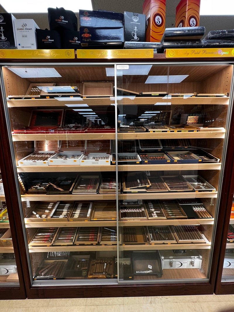 Cohiba and Partagás shelf